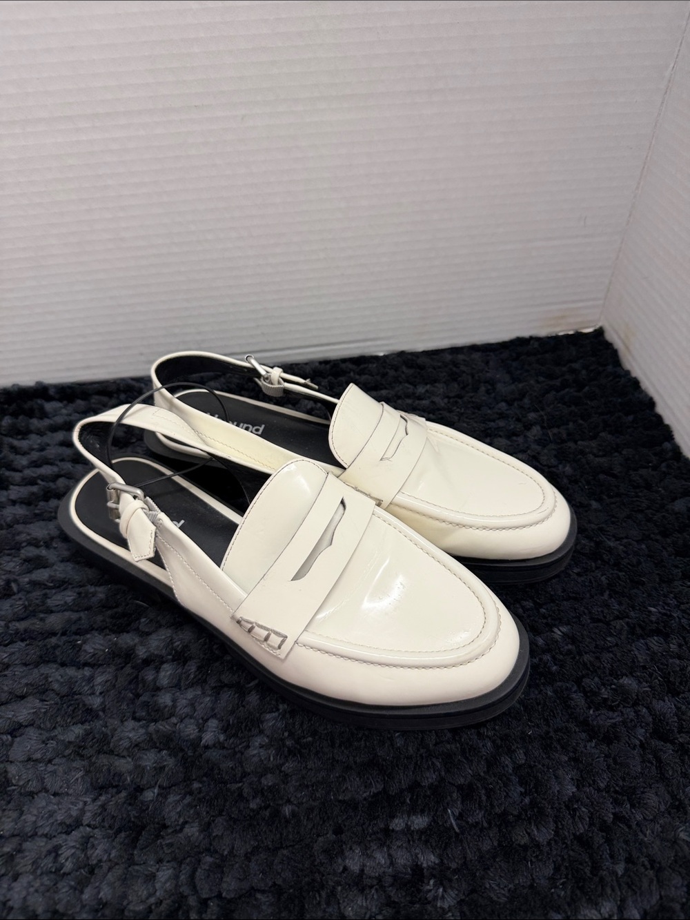 Abound White Patent Slingback Loafers with Black Insole